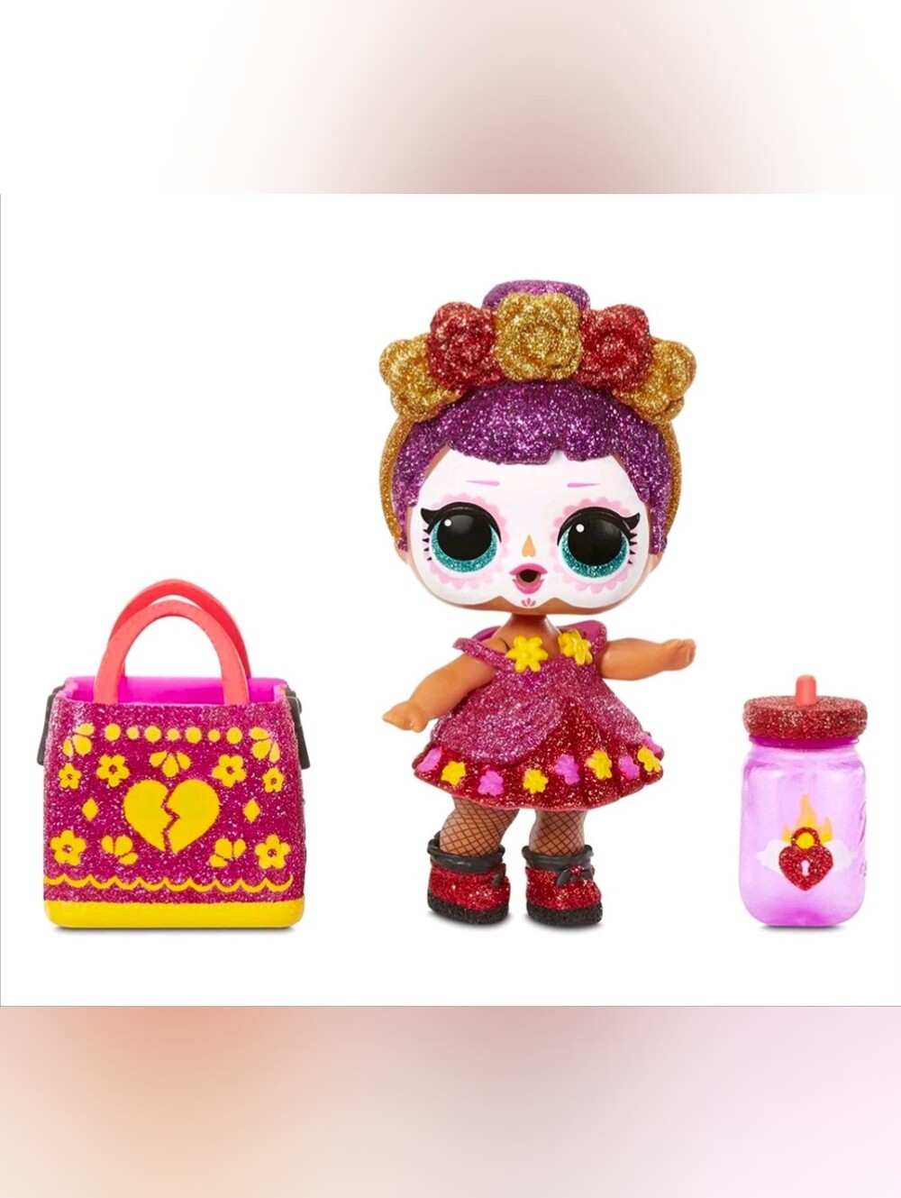 L.O.L. Surprise! Glitter Doll in Pink, Purple & Gold Outfit